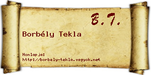 Borbély Tekla névjegykártya