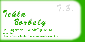 tekla borbely business card